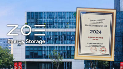 ZOE Energy Storage Awarded
